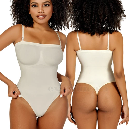 Body donna modellante a compressione senza spalline modellante controllo pancia tubetop - Foto 34 di 42