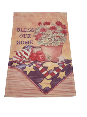 Bless Our Home Garden Yard Flag Mary Lou Troutman 18''x12''