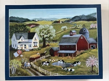 LANG CO. Going Fishing 500pc Jigsaw Easel style puzzle art by Mary Singleton