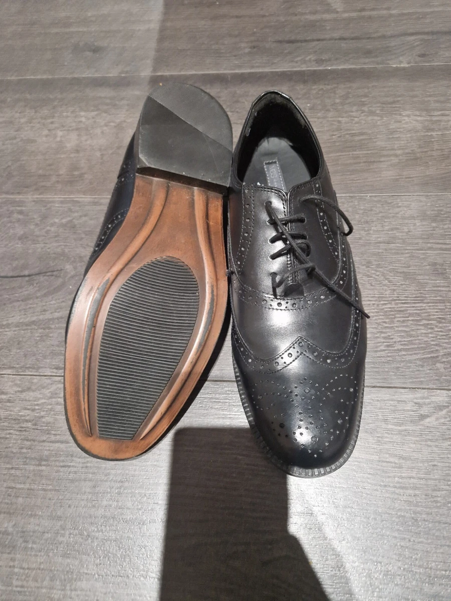 M S TOPMAN CHURCH S BROGUES SHOES BLACK TAN LEATHER UK9 MENS CHETWYND