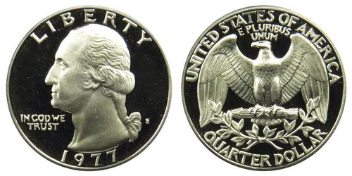 1977 S GEM BU PROOF WASHINGTON QUARTER BRILLIANT UNCIRCULATED US/PR/PF COIN#4304
