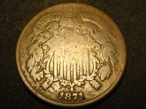 1871 Two Cent Piece VG BETTER DATE - Picture 2 of 4