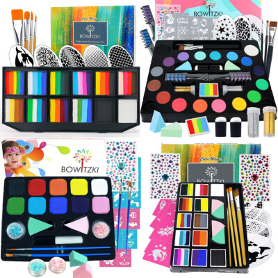 Bowitzki Water Based Face Paint Kit for Kids Christmas Gifts Easy Use and Wash