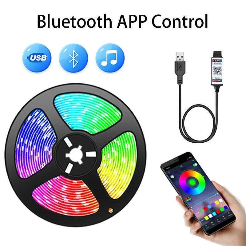 Bluetooth LED Strip Light Rgb 5050 Dc5v USB Tape Color Change Lamp for Christmas