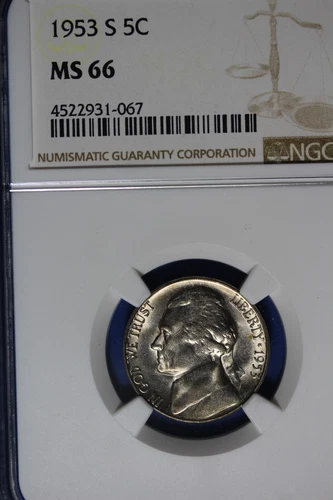 1953 S NGC 5C MS66 JEFFERSON NICKEL #B50223