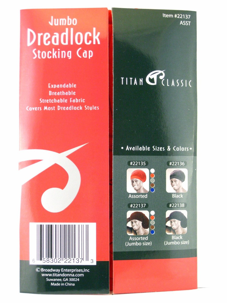 TITAN CLASSIC JUMBO SIZE DREADLOCK STOCKING CAP (22137, 22138) | eBay