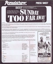 SUNDAY TOO FAR AWAY Original Australian Movie Press Sheet Jack Thompson