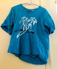 Vintage Crazy Shirt Hawaii California Palm Tree Blue T-Shirt Size L Large