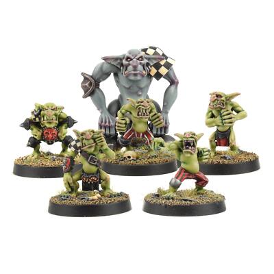 WWG Goblin Gang with Troll - 28mm Fantasy Miniatur Figuren Kreatur Malerei