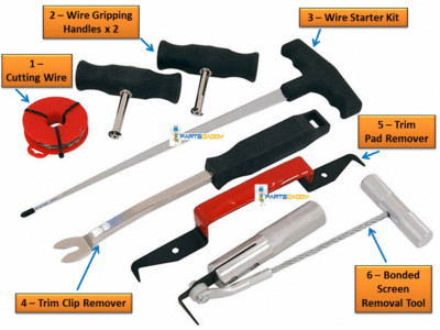 Easy Use Windscreen Glass Removal Kit Window Repair Car Van Tool Set 7pc UK