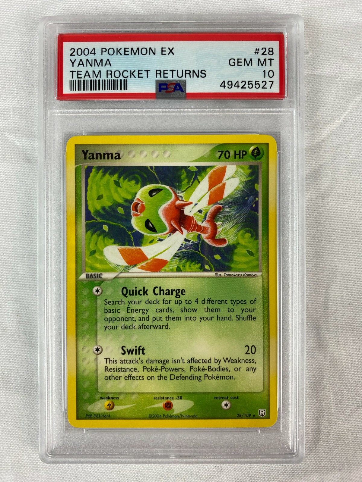 PSA 10 Gem Mint Yanma 2004 EX Team Rocket Returns #28