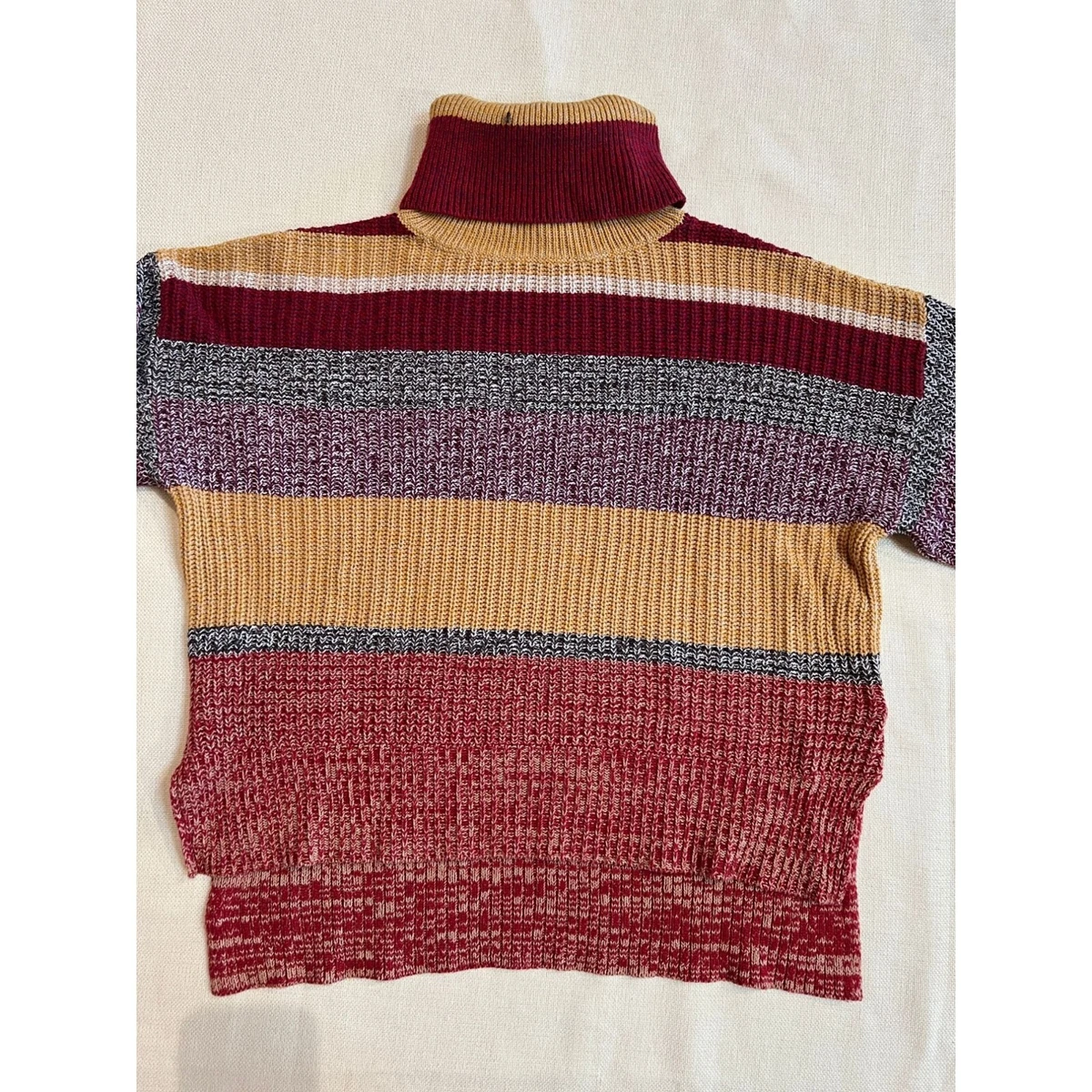Urban Outfitters Women s Sweater Striped Turtleneck Long Sleeve