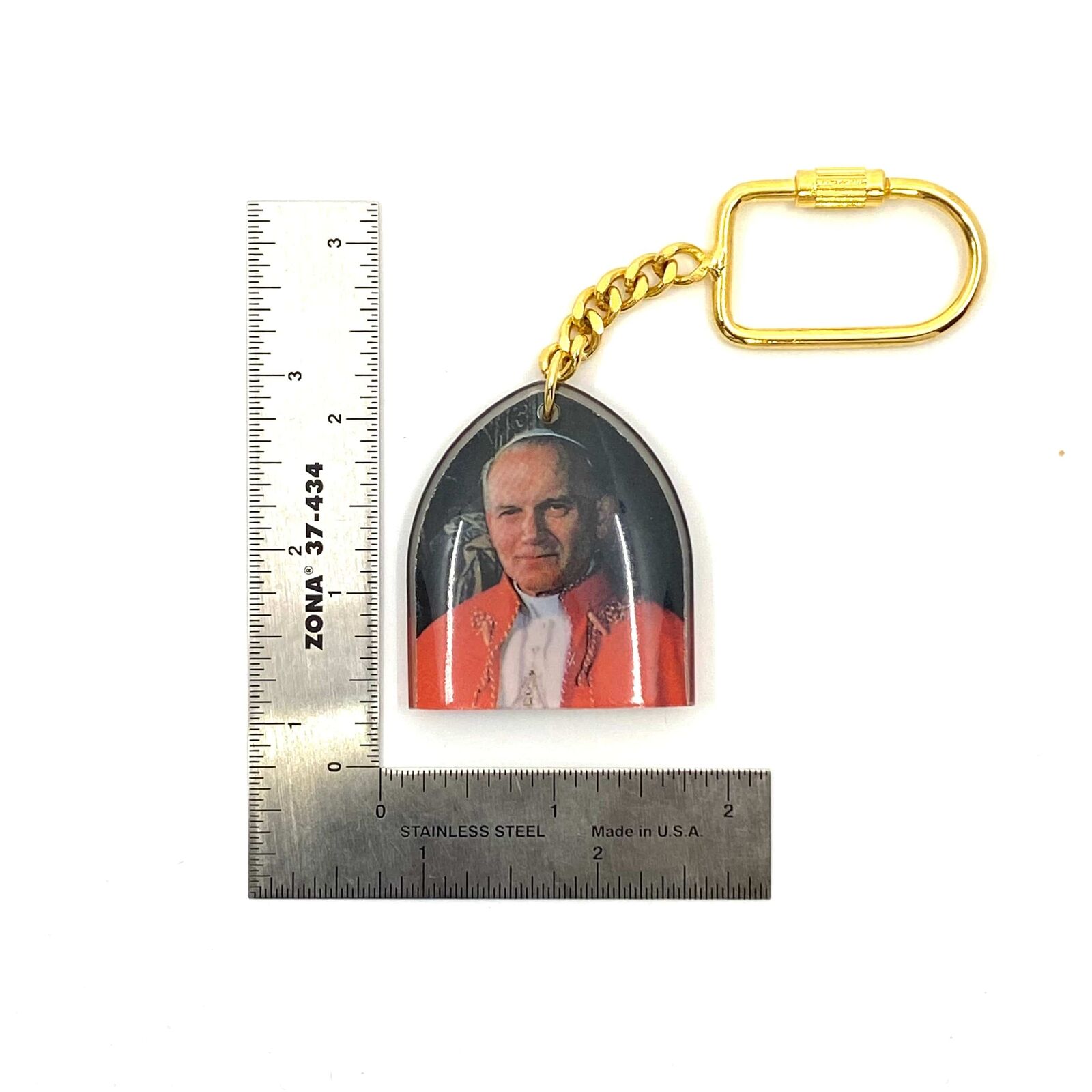 Vintage 1984 Pope John Paul II Key Ring Pope Sain… - image 3
