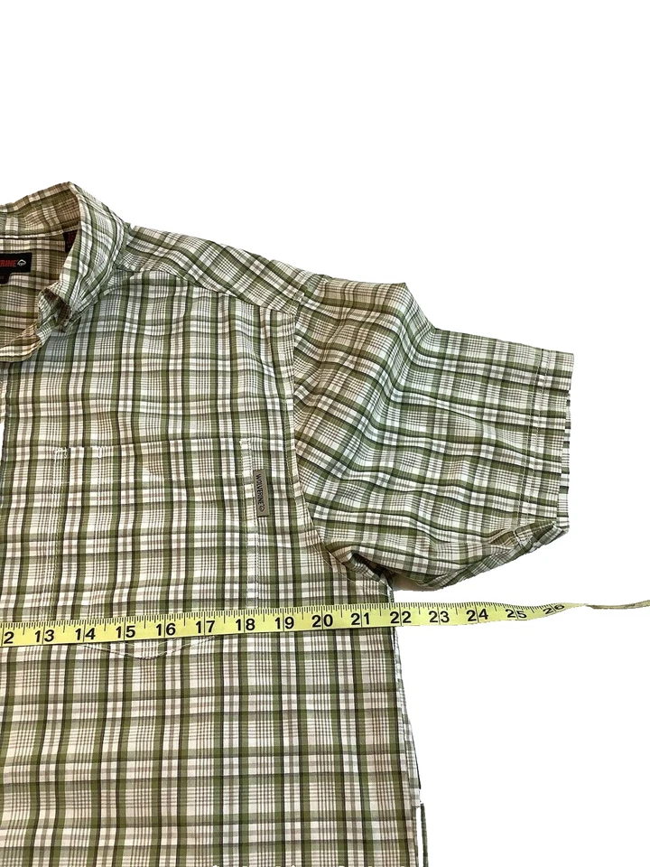 Wolverine Green Plaid Button Short Sleeve Mens Size Medium - Image 3 of 4