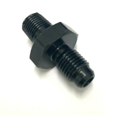 Straight Adapter 3 AN to 1/8 NPT Fitting Black For oil or Fuel