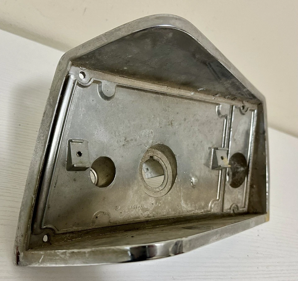 1974-1977 AMC Hornet Left Side Rear Chrome Tail Light Bezel Housing Assembly OEM - Image 2 of 4