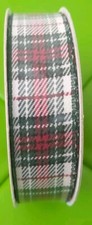 Celebrate It Christmas Ribbon Green White Red Plaid 7/8" X 30ft.