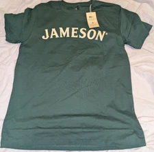 Jameson Irish Whiskey Shirt Mens Sz L Green 100% Cotton Slim Fit Adult Men NWT