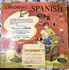 Children's Living Spanish, The Living Language Course, 3 albums, no book, Ex-Lib