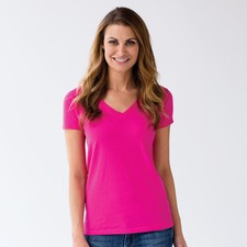 NEW Plain WOMAN V-NECK XS S M L XL 2XL 5 Colors tee