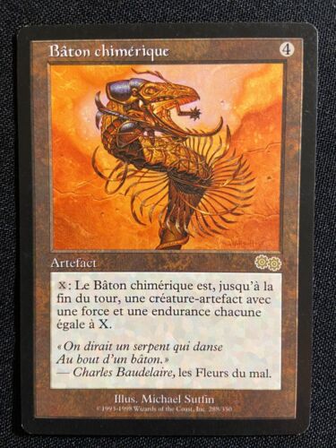 Carte Magic Rare FR Edition Urza 1998 Bâton Chimérique Artefact Authentique NM - Photo 1/5