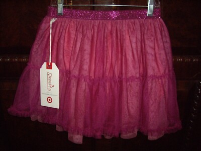 T17  NWT Girls Size L 10 12 Target Annie Movie Tulle Skirt Dark Maroon Layers