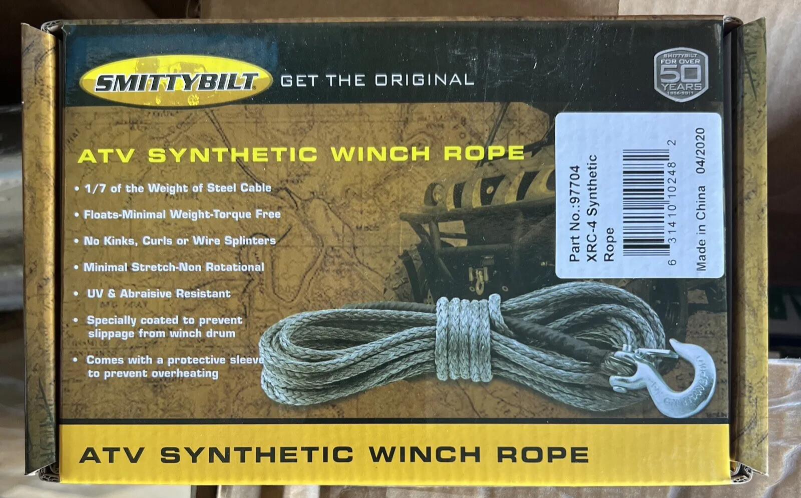 Smittybilt 97704 XRC4 Synthetic ATV Winch Cable eBay