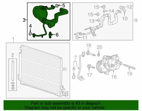 Manguera de descarga colector aire acondicionado base Cadillac ATS CTS 2013-2017 genuina GM 23369751 Foto 2 de 2