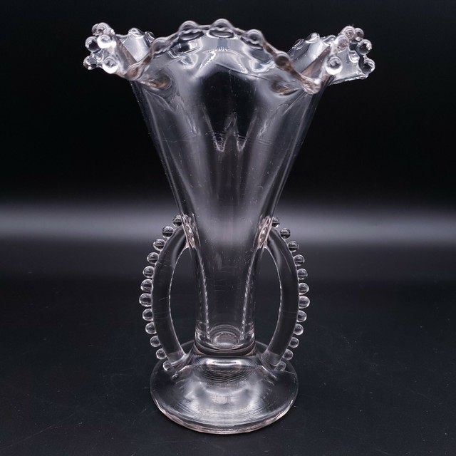 Candlewick Imperial Glassware Crystal Flower Crimped Vase 8" Fan eBay