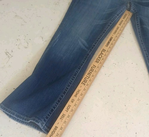 Miss Me Easy Boot Distressed VTG Sequin Pocket Medium Wash Jeans Size 32 - Picture 7 of 14