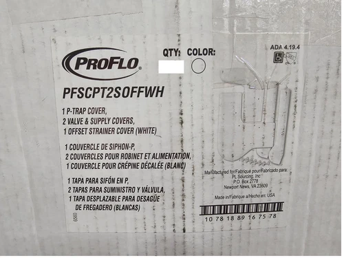(QTY 2) PROFLO White Soft Supply Cover PFSCPT2SOFFWH P-Trap Cover Offset - Picture 5 of 6