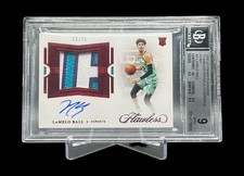 2020-21 Panini Flawless LaMelo Ball Flawless Patch Auto Ruby /15 BGS 9 #FPA-LAM