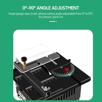 100W Multi-Functional Table Saw Mini Desktop Electric Saw Cutter Speed & Angle