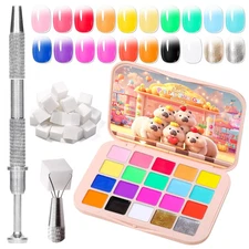 Sponge Pat Painting Gel, 20 Colors Neon Gradient Ombre Gel Nail Polish for Frenc