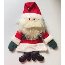 Vintage 1981 Hallmark Hanging Plush Santa Christmas Card Holder Bag Stocking