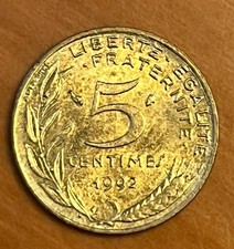 1992 - France - 5 Centimes Coin - KM#933