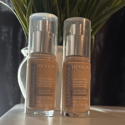 Two Revlon Illuminance Foundation 113, Squalane, Hyaluronic Acid, 2x 1 fl oz