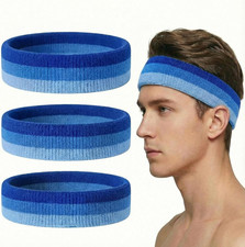 Sports Headbands 3 Pcs for Men   Women - Moisture Wicking Sweatbands, Terry