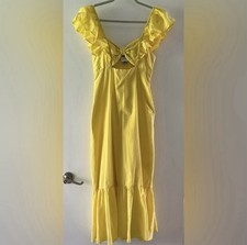 FARM Rio Ruffled Sweetheart Yellow Maxi Dress Size M Sundress