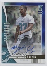 2019 Panini Absolute Rookie Blue Diamonds Signatures 11/50 Myles Gaskin Auto d7z