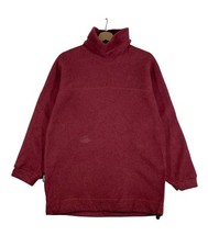 VTG Musto Snugs Fleece Jumper Mens Size S Red Polartec Mock Neck Pullover