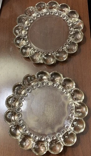 Vintage  Boopie Glass Bubble Small 4” Ashtray Trinket Dish Set / 2