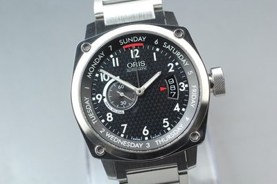 Oris BC4 Pointer Day 7617 Auto. 27J Cal.645 Black Dial SS Herrenuhr 43 mm