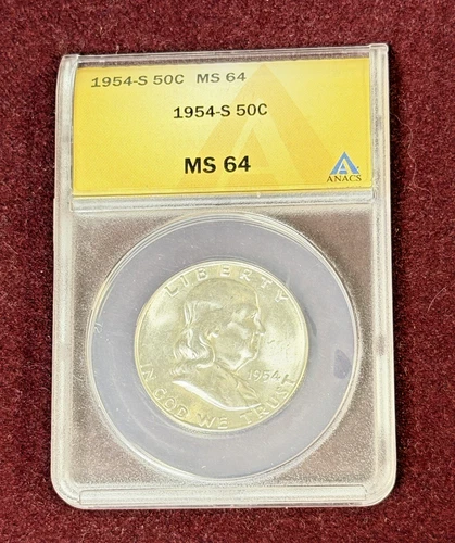 1954-D MS64 Franklin Half Dollar ANACS 50C