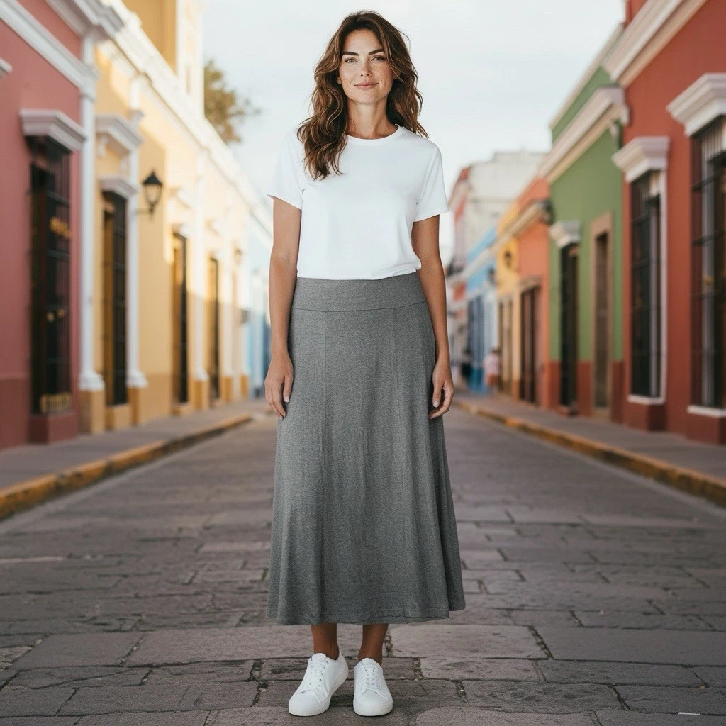 Eileen Fisher Sz S Midi Black Skirt 100%Linen Elastic Waist Lagenlook