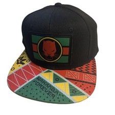 Green Panther Wakanda Forever Hat Marvel Snapback Hat OSFM Black Red NWT