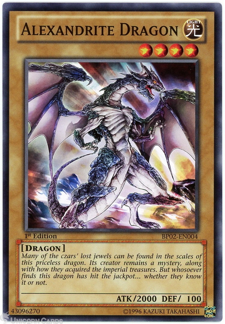 BP02-EN004 Alexandrite Dragon : Mosaic Rare 1st Edition Mint YuGiOh Card