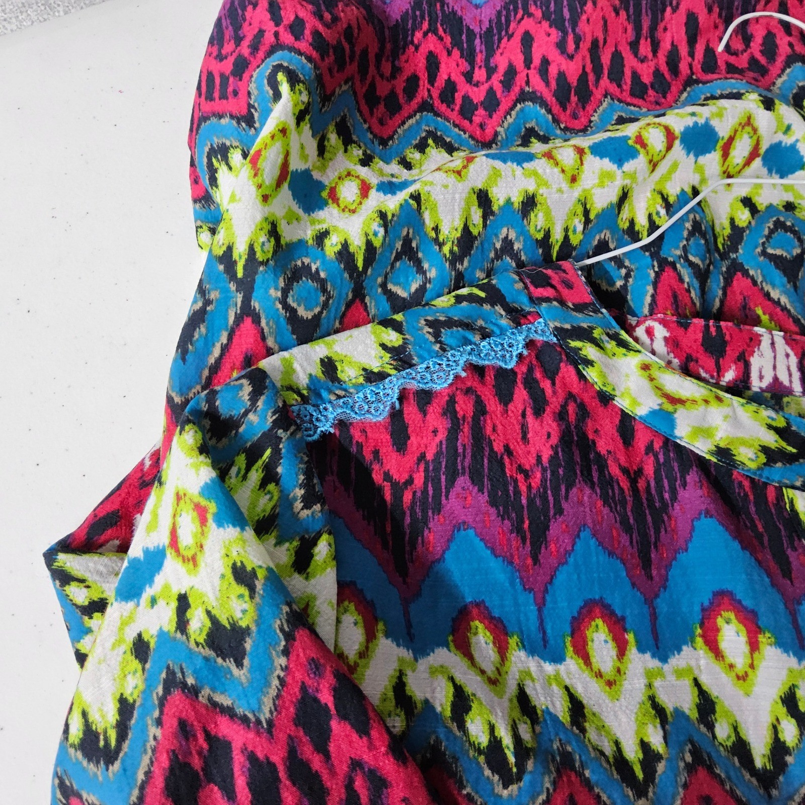 Westbound Woman Blouse Button Down Long Sleeve Colorful Print Top 1X