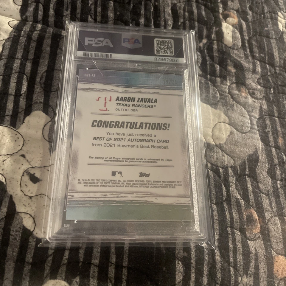 2021 POP 1👈BOWMAN BEST⚾️AARON ZAVALA #B21AZ AUTO ATOMIC REFRACT PSA 10(R/C)/25 - Image 2 of 4
