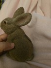 Vintage Flocked Brown  Bunny Coin Bank With Red Eyes. Made In Hong Kong.  — photo 8
